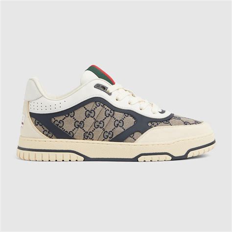 Zapatilla Gucci Re Web Para Hombre En Lona Gg En Beige Y Azul Gucci Es