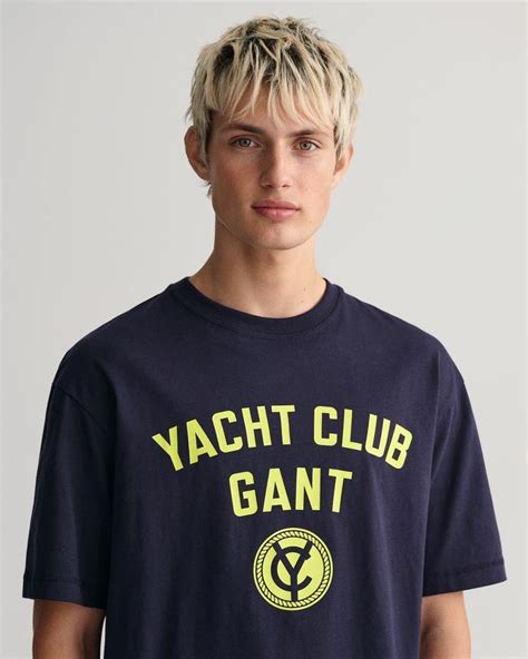 Gant Erkek Lacivert Regular Fit Bisiklet Yaka Logolu T Shirt S