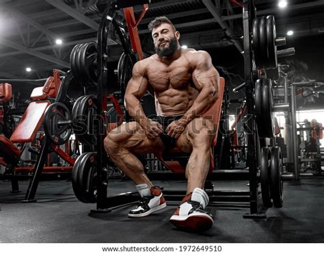 Bodybuilder Sitting On Bench Images Stock Photos Vectors