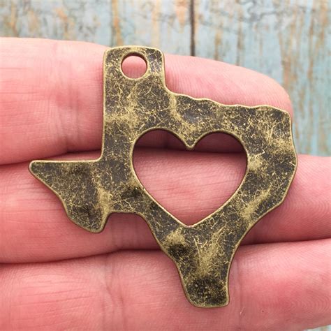 I Lovetexas State Charm Bronze Pewter State Charm