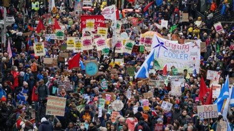 Cop Thousands March For Glasgow S Biggest Protest Bbc News