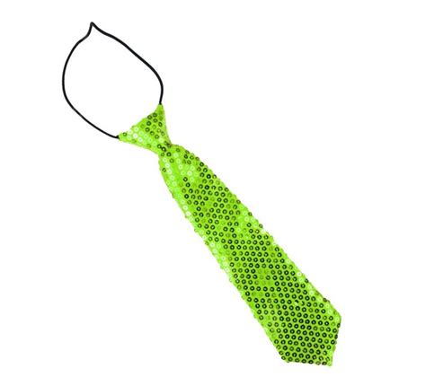 Corbata Verde Manzana Con Lentejuelas Infantil De 30 Cm