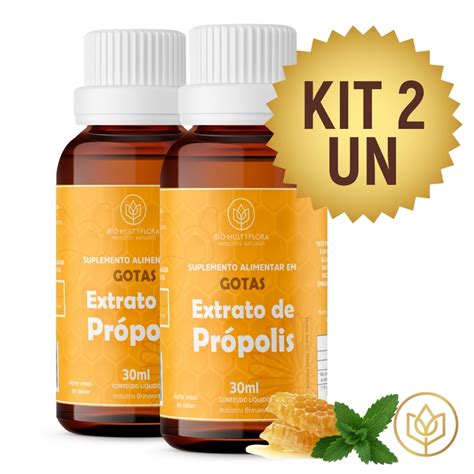 Kit 2 Extratos De Própolis Gotas 30ML Puro Antifúngico Antiinflamatório