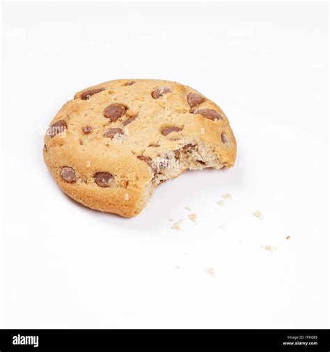 chocolate chip cookie bitten into Stock Photo - Alamy