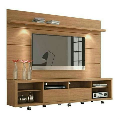 Manhattan Comfort Cabrini Tv Stand And Floating Wall Tv Panel With Led