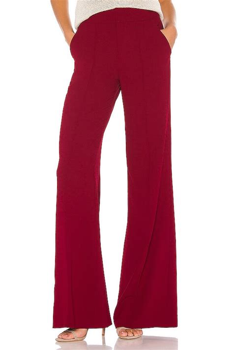 Alice Olivia Dylan High Waist Wide Leg Pant In Bordeaux REVOLVE