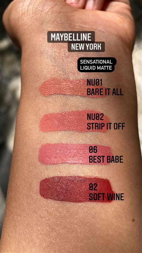 Maybelline New York Sensational Liquid Matte Swatches Maybelline