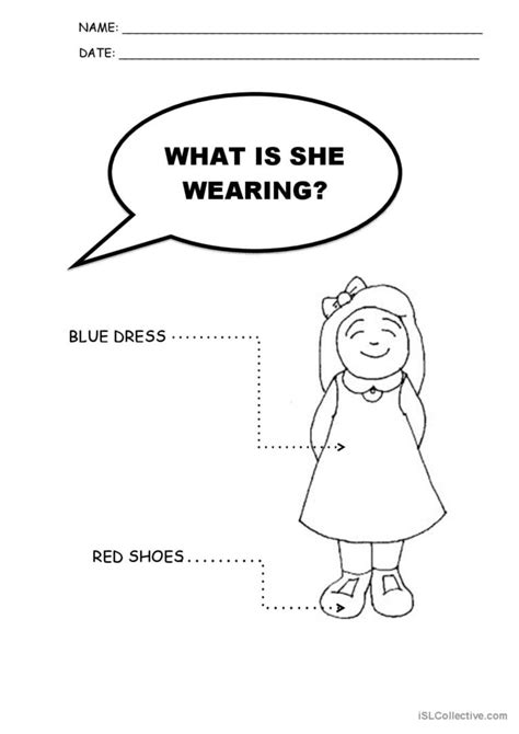 What Is She Wearing English ESL Worksheets Pdf Doc