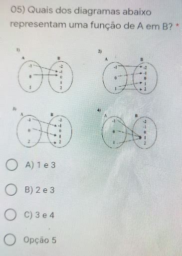 Quais Dos Diagramas Abaixo Representam Uma Fun Gauthmath