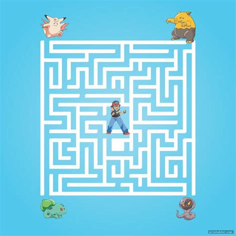 Pokemon Maze Printable - Catch'em All - Gridgit.com