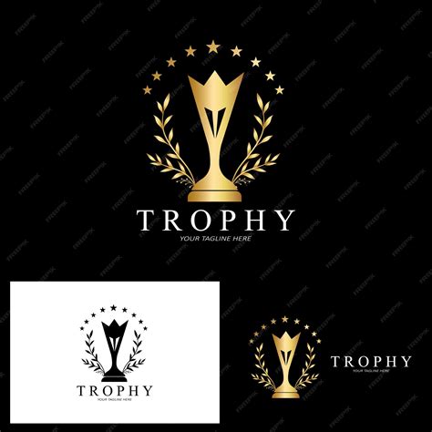 Premium Vector | Trophy Logo Design Award Winner Championship Trophy