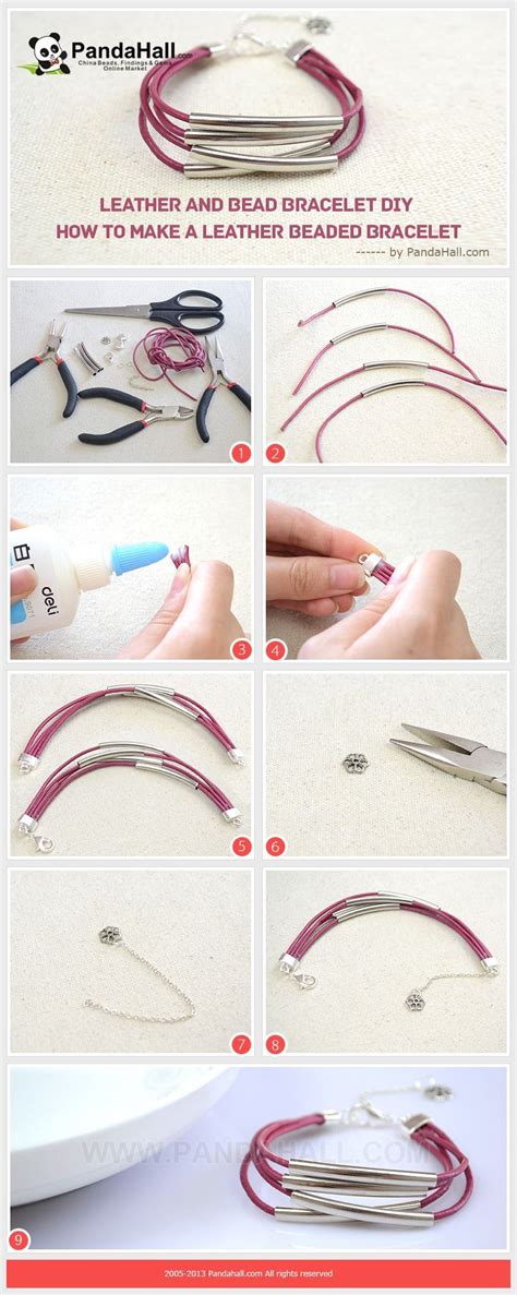 Leather And Bead Bracelet DIY How To Make A Leather Beaded Bracelet