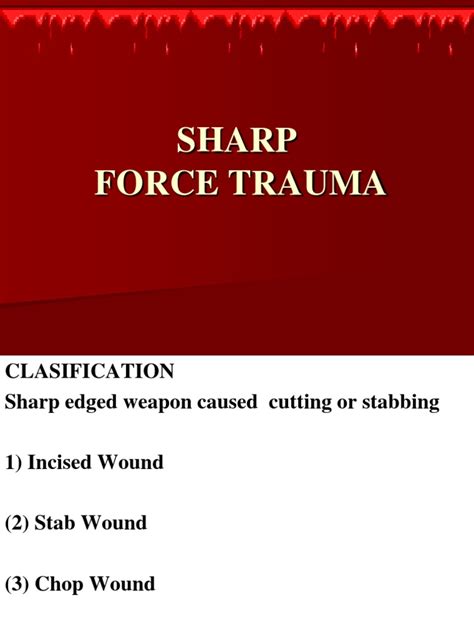 Sharp Force Trauma Wound Crimes