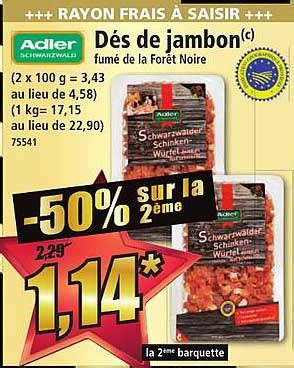 Promo Dés De Jambon Fumé De La Forêt Noire Adler Schwarzwald chez Norma