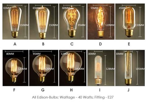 Tungsten Edison Bulbs Incandescent Bulbs Various Designs Series A