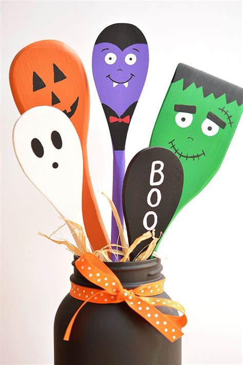 Halloween Wooden Spoons Easy Halloween Crafts Halloween Crafts For