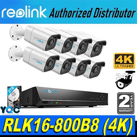 Reolink RLK16 800B8 4K 3TB 16CH NVR H 265 8pcs 8MP PoE IP Security