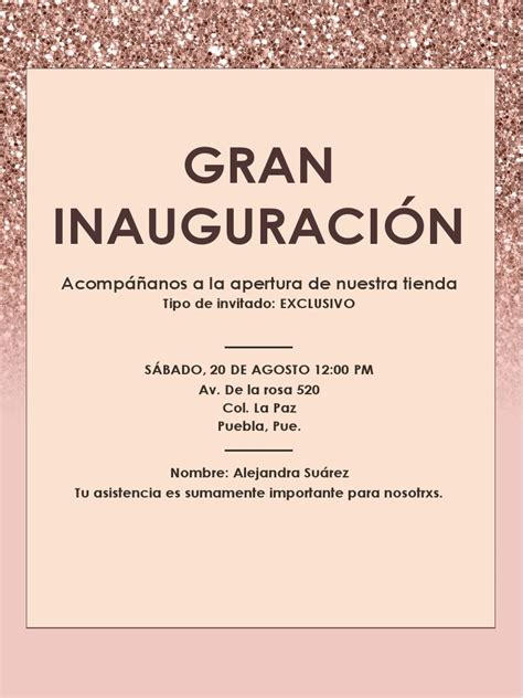 Invitaciones Para Inauguración Pdf