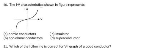 50 The I V Characteristics Shown In Figure Represents C Insulator A