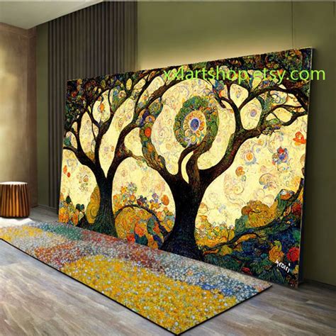 Baum Des Lebens Gustav Klimt Style Wandkunst Leinwand Wandkunstdruck