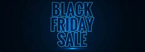 Free Vector Black Friday Sale Glowing Blue Text