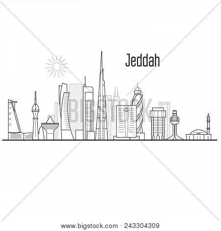 Jeddah City Skyline Vector & Photo (Free Trial) | Bigstock