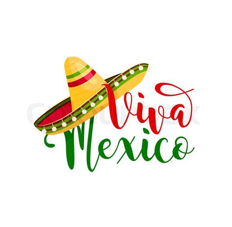 Viva Mexico Mexican Sombrero Hat Stock Vector Colourbox