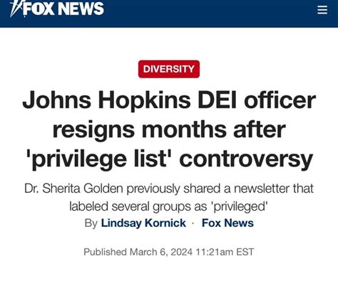 Diversity Johns Hopkins Dei Officer Resigns Months After Privilege