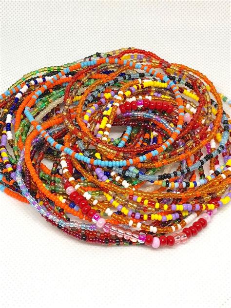 10 Stretch Beaded Bracelet Set Seed Beads Bracelets African Etsy