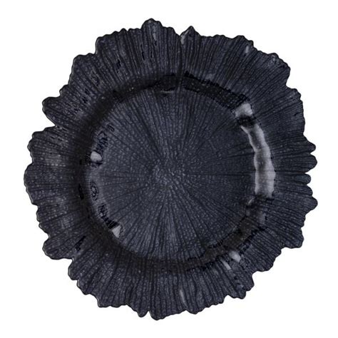 Glass Reef Charger Plate 13 8 Pack Black