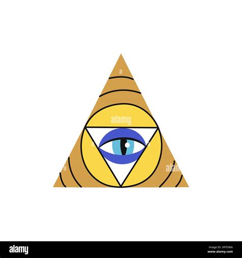 Cartoon Eye Magical Esoteric Religion Mystical Sign In Triangle Shape