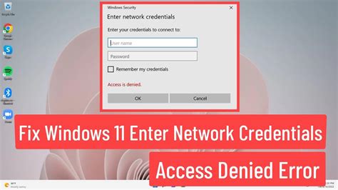 Fix Windows Enter Network Credentials Access Denied Youtube