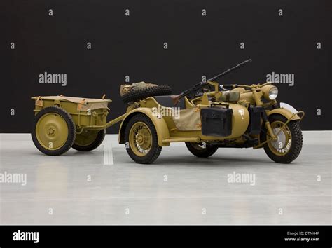 1943 BMW 750cc R75 Africa Corps Military Motorcycle And Sidecar