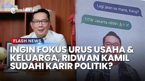 Ridwan Kamil Fokus Urus Keluarga Dan Tak Lanjut Karir Politik Ditengah