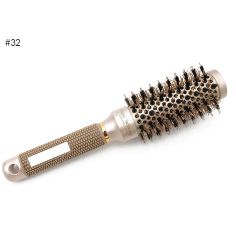 Professional Thermal Ceramic Ionic Round Barrel Hair Brush Comb With Boar Bristle