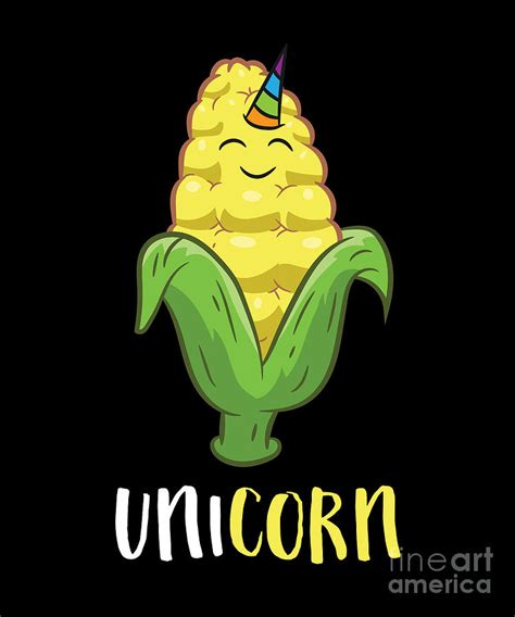 Uni Corn Unicorn Corn Lovers Corn Farmer Digital Art by EQ Designs