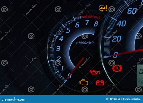 Screen Display Of Car Status Warning Light On Dashboard Panel Symbols