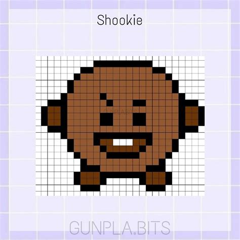 Shookie Bts Bt21 Hama Beads Pixel Artkal Perler Bordado Pixel Drawing