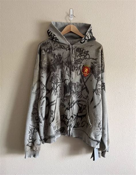 Balenciaga Balenciaga Ss23 Mud Show Graffiti Skater Hoodie Grey Grailed