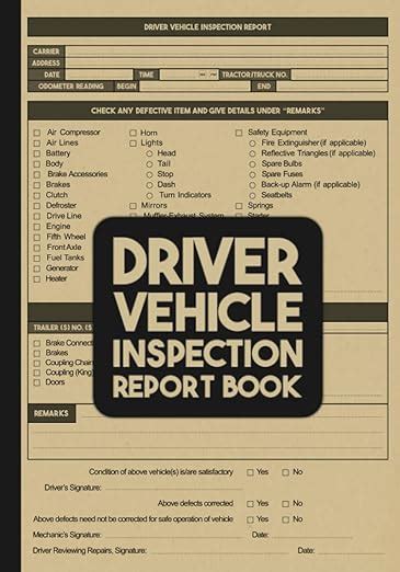 Driver Vehicle Inspection Report Book Driver S Vehicle Inspection