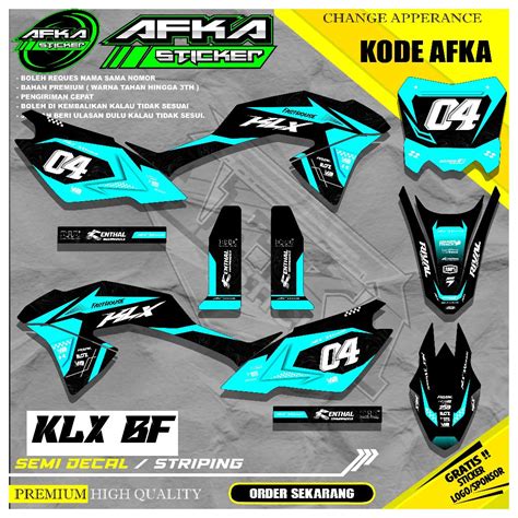 Jual Striping Decal Sticker Variasi Motor Kawasaki KLX BF SE Motif