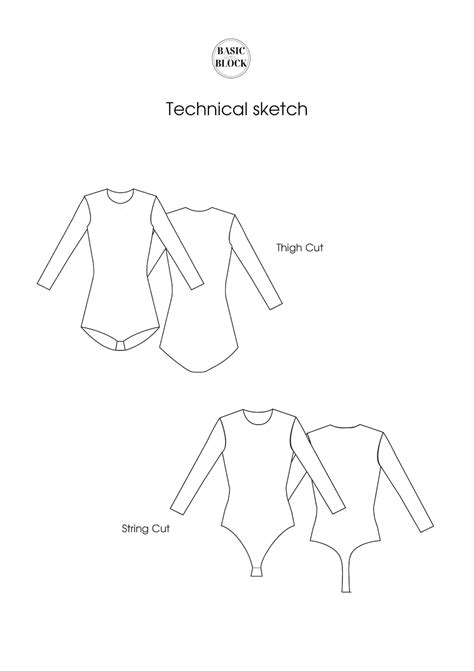 Leotard Sewing Pattern Block 4 Leg Cuts Bodysuit Sizes Etsy Australia