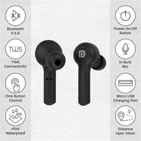 Portronics Harmonics Twins 22 Smart Tws Bluetooth Earbuds Black Dukandwar