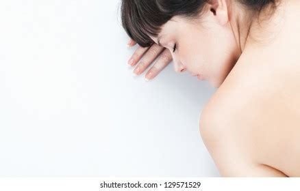 Portrait Naked Woman Lying Over White Stock Photo Shutterstock Hot