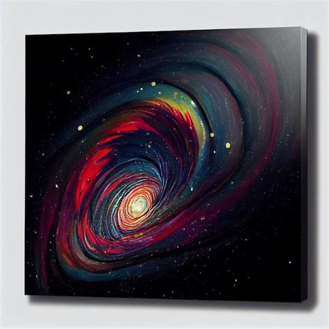 Premium AI Image | A painting of a galaxy with a red circle on the bottom.