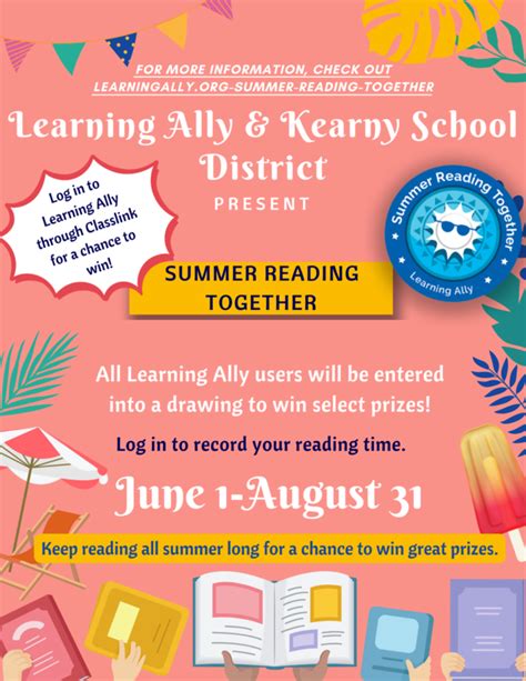 Summer Reading Contest With Learning Ally Garfield Elementary School