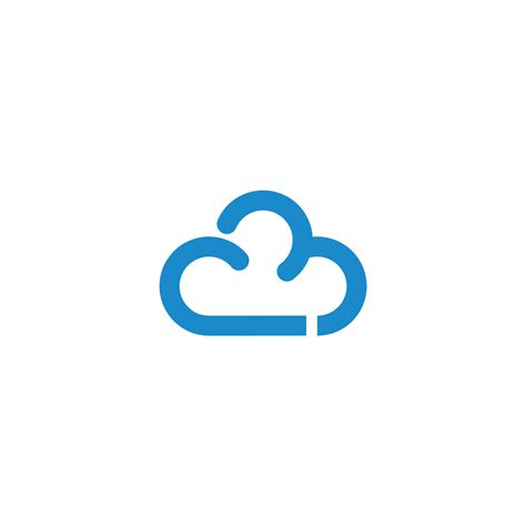 Minimalist Cloud Line Art Icon Logo Design Vector Illustration 19480329