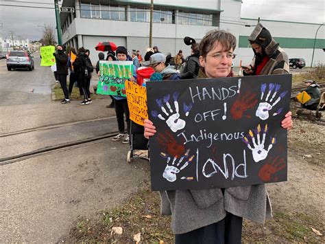 Protesters Block Rail Crossing In East Vancouver In Support Of Wet