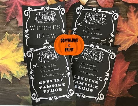 Halloween Apothecary Witches Brew Halloween Labels Stickers Etsy