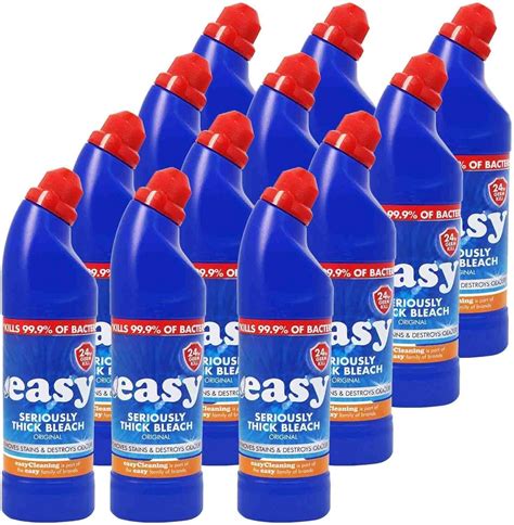 Easy Original Cleaner Easy Thick Bleach 750ml Pack Of 12 Thick Toilet Bleach Easy